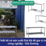 Chuyên Thiết kế và sản xuất Giá Kệ để gia vị inox 2 tầng