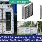 Sản xuất tủ sấy bát đĩa công nghiệp 2 cánh kính Giá Xưởng
