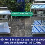 Xe đẩy khay inox chia cơm và thức ăn chất lượng có giá Xưởng